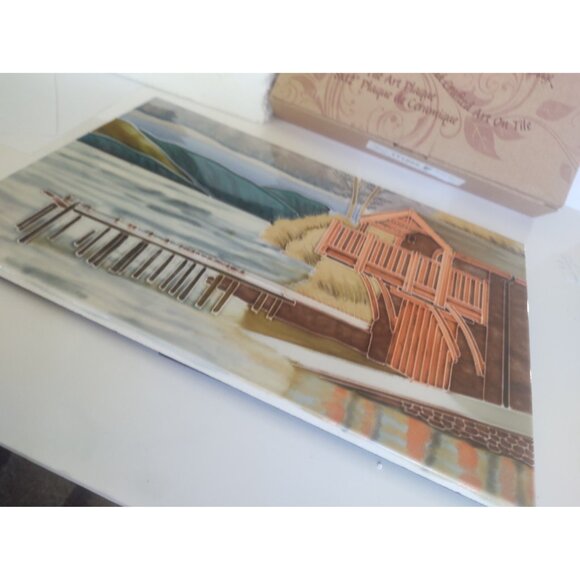 Benaya Ceramics Wall or Table Ceramic Tile 8x12" "Lake Cottage" - Picture 5 of 10